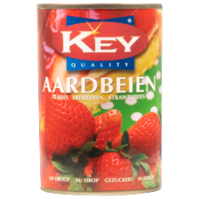 Key aardbeien op siroop